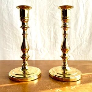 Baldwin / Solid Brass 7-inch Candlesticks / Set of 2 / 1980s